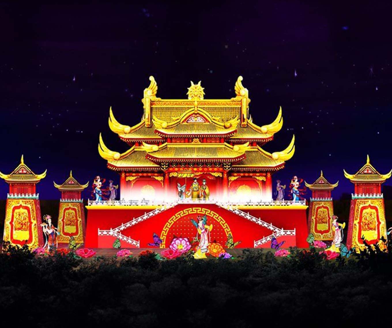 Large scale display at Cleveland Metroparks Zoo's Asian Lantern Festival