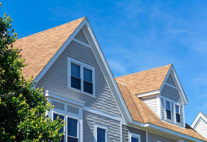 Newly Built Classic Style Family House Facade with Attic Space and Dormer Window
