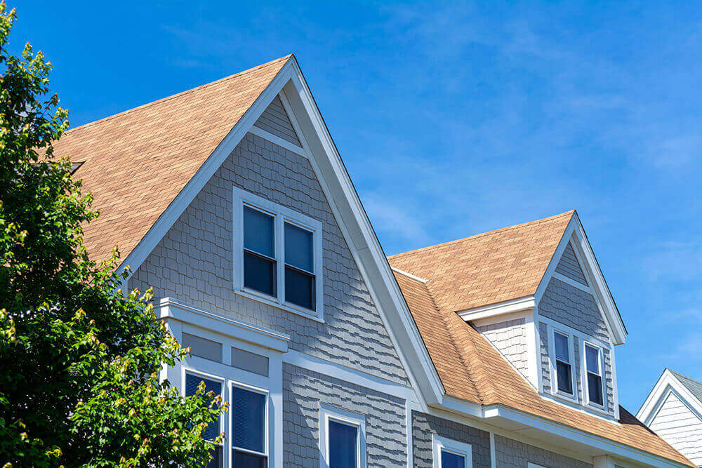 Newly Built Classic Style Family House Facade with Attic Space and Dormer Window